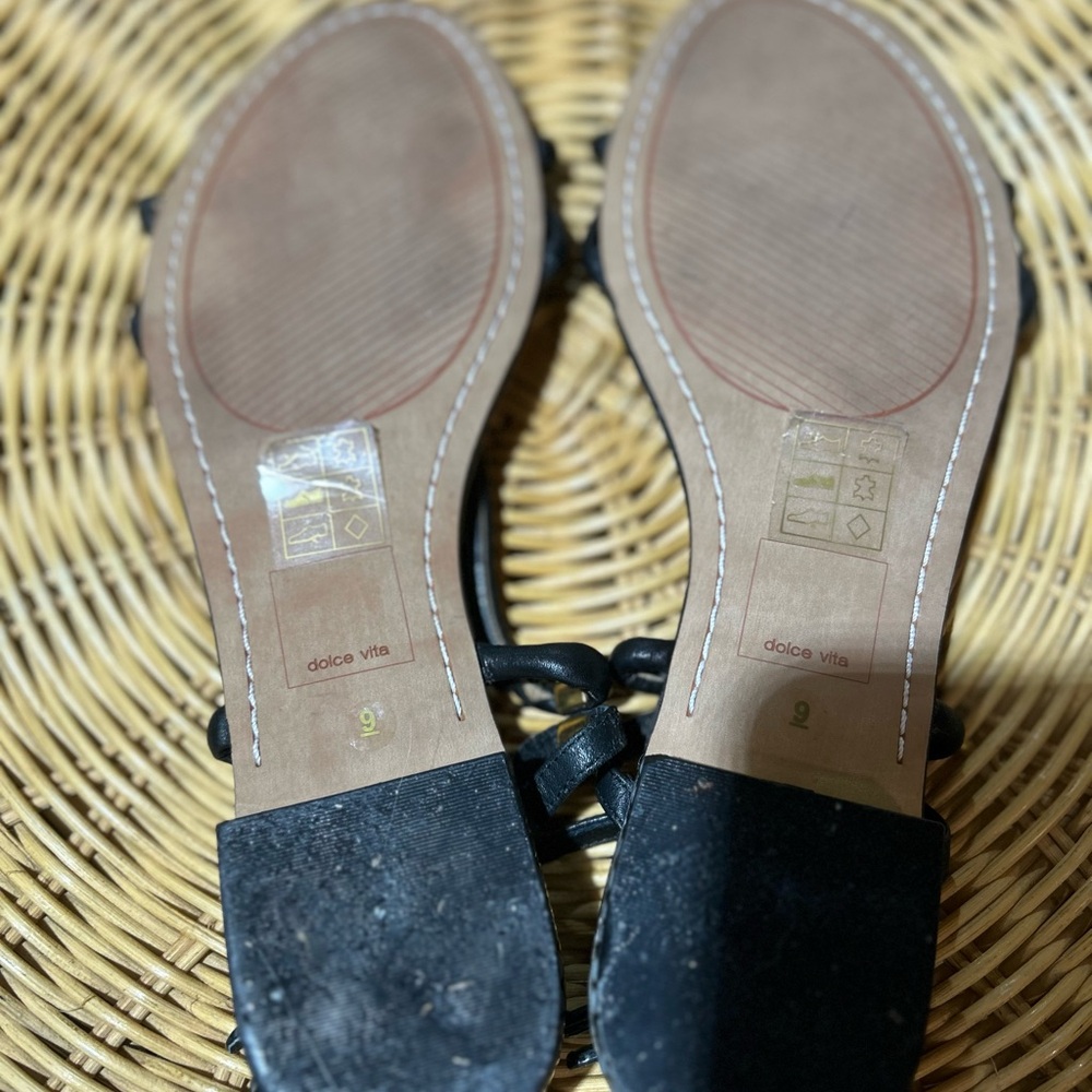Dolce Vita Black and Gold Strappy Sandals - Picture 6 of 6